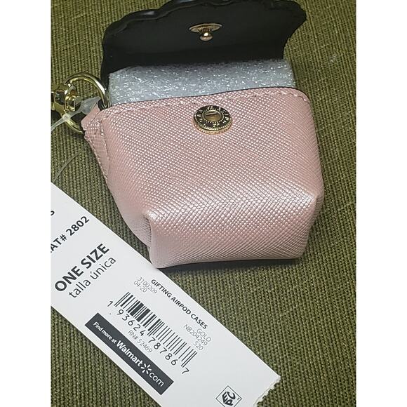 Pink Floral Design Clip On Key Chain Airpod Case | Gift / Stocking Stuffer - Picture 3 of 5